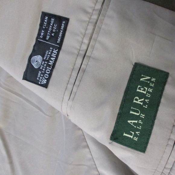 Polo Ralph Lauren Sport Coat Men Blazer 40L 100% Wool Beige Brown 2 Button - Picture 4 of 13